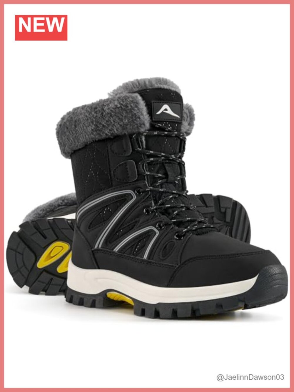Women's Winter Snow Boots Waterproof Fur Lined Mid Calf Lace-Up Non Slip